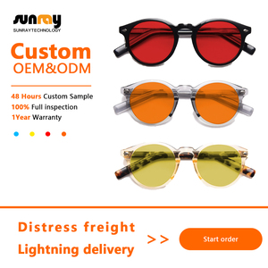 แว่นตาป้องกันแสงสีฟ้าทรงแบน รุ่นย้อนยุค ยูนิเซ็กส์ ปี 2026 เลนส์สีส้ม ขาแว่นวัสดุ TR สีน้ำเงิน สำหรับผู้ชายและผู้หญิง - Product Image 2