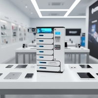 Y2Power UVC 8-Fach Fingerabdruck-gesicherter Smart Locker Handy-Desinfektions- und Ladestation mit 2 Größeren Fächern für iPad/Handy