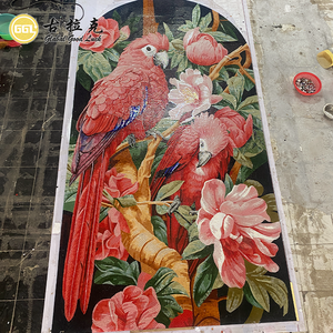 Mural de pared de arte con diseño de pájaro hecho a mano, mosaico de vidrio para decoración de interiores - Product Image 2