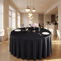 Nappe Ronde Moderne pour Banquet d'Hôtel, Tissu Satiné Épais Tissé, Lavable, Couleur Unie, Utilisation en Restaurant