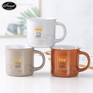 Nuova Tazza in Ceramica Smaltata SWT da 14oz con Disegni di Caffè, Colori Caffè, Set di Tazze in Ceramica per Campeggio e Attività all'Aperto, Idea Regalo - Product Image 6