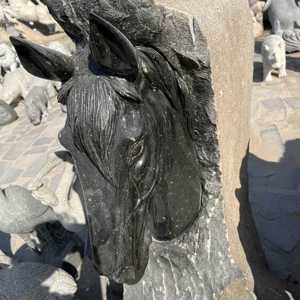 Decoración de Paisaje Exterior, <span class=keywords><strong>Estatua</strong></span> de <span class=keywords><strong>Cabeza</strong></span> de Caballo de Mármol Negro de Estilo Oriental Tradicional, <span class=keywords><strong>Estatua</strong></span> de Animal <span class=keywords><strong>Grande</strong></span> para Entrada de Jardín - Product Image 6