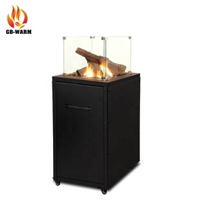 Elegante y hermoso pozo de fuego móvil de vidrio bajo negro seguro al aire libre jardín chimenea de gas - Product Image 4