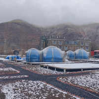 Prix usine Bubble Transparent tentes de luxe hôtel PC glamping dômes Starry Sky Bubble Room avec rideaux et lumière led