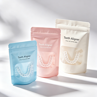 Sac d'emballage personnalisé pour appareil dentaire avec logo, pochette mate refermable de qualité alimentaire pour aligneur orthodontique, sac de rangement médical en plastique