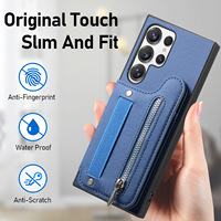 Étui portefeuille antichoc gaufré pour Samsung S26 Ultra/S25 FE/A57 avec dragonne, porte-cartes, support et coque de protection