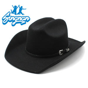 Chapeau de <span class=keywords><strong>cowboy</strong></span> occidental de style européen américain en polyester/coton unisexe, mode estivale, dessus plat, design ethnique tibétain - Product Image 3