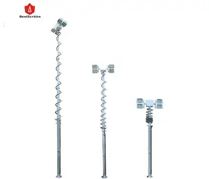 6,5 m ~ 17m mobiler tragbarer Teleskop mastmast Pneumatischer Teleskop-Lichtmast