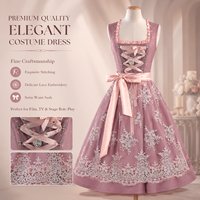 Robe de travail sans manches en polyester brodée de dentelle, antibactérienne, couleur unie, pour festival de la bière, restaurant, Oktoberfest