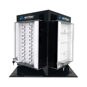 Cartoleria personalizzata 4 lati rotanti in acrilico <span class=keywords><strong>penna</strong></span> <span class=keywords><strong>stilografica</strong></span> espositore bottiglia di inchiostro Stand di visualizzazione con serratura - Product Image 5