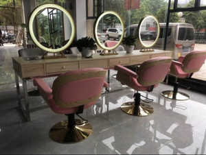 Gương Led Gương Trang Điểm Hai Mặt Cho Salon Làm Đẹp Tóc Salon Salon Tóc Có Đèn Gương Để Bàn Hai Mặt Tròn Màu Bạc - Product Image 4