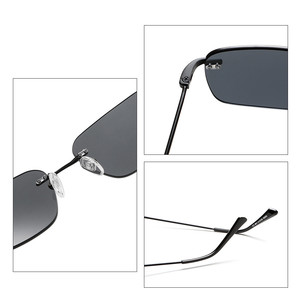 Custom Logo 2026 Vintage <b>Men</b> Women Rimless <b>Square</b> Sun Glasses UV400 Stainless Steel Small Frame <b>Sunglasses</b> - Product Image 6