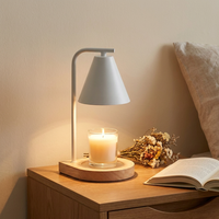 Vente chaude deux ampoules fondant nuit cire brûleur d'encens aromathérapie bois bougie chauffe-lampe