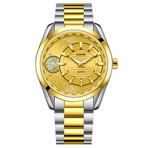 LIGEメンズ防水クォーツ時計ビジネスナイトライトカレンダー腕時計ステンレススチールウォッチカスタマイズロゴ付き - Product Image 5