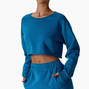 New Design High Quality Women Long Sleeve T-shirt Fleece Sweatshirt Loose Casual Sportswear