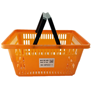 Paniers de courses en plastique écologiques de 22 L avec 2 poignées pour supermarchés et épiceries - Product Image 2
