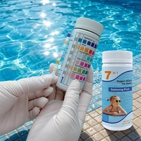 Accessoires pour piscine et spa : Kit pH 7-en-1 avec détection du chlore total, précision du pH 1, bandelettes 80x5mm