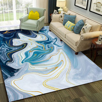 Tapis Grand Format en Velours Diamant Doré à Motif Abstrait, Fabriqué à la Machine, Antidérapant, Adapté aux Animaux Domestiques, pour Salon et Sol Intérieur