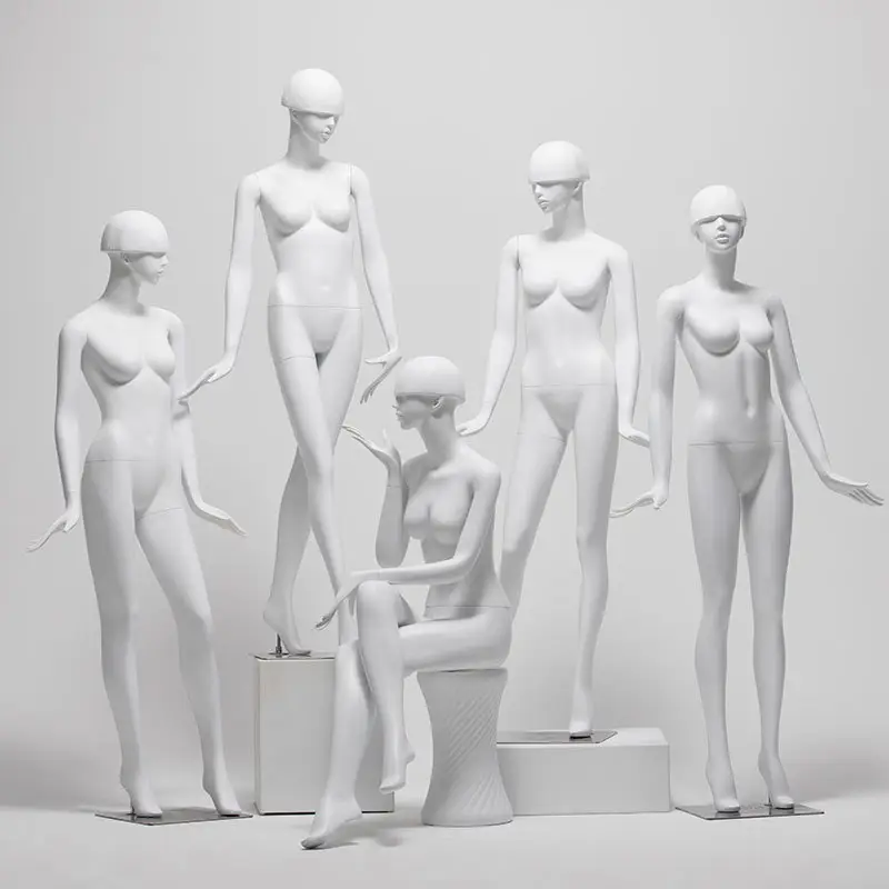 Modèle en fibre de verre femme modèle complet blanc mat mannequin vêtements boutique vitrine photo présentoir