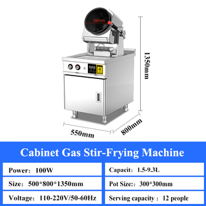 Robot de cuisine automatique en acier inoxydable de 360 mm, machine à riz frit, wok, cuisinière à gaz commerciale pour restaurant, cuisinière numérique - Product Image 6