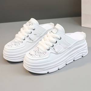 Zapatos transpirables para mujer, zapatos casuales de verano con suela gruesa y superficie tejida, sandalias de moda para mujer - Product Image 2