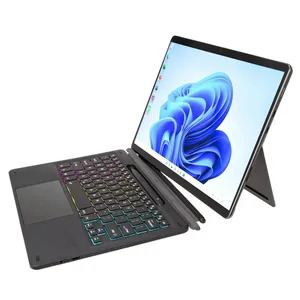 Keyboard PC Tablet pintu ke pintu, papan ketik nirkabel Sentuh lampu latar tiga warna untuk Microsoft Surface Pro 8/Pro X KF17S