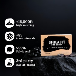 Shilajit en gouttes sèches de l'Himalaya, testé en laboratoire aux États-Unis, 85 oligo-éléments, acide fulvique, supplément énergétique et vitalité, marque privée, OEM - Product Image 5