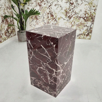 Table basse moderne en marbre rouge Rosso Levanto naturel, durable, blocs superposés, mobilier de luxe pour salon, directement de l'usine