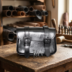 Bolso Medieval de Cuero Negro con Doble Correa, Bolso de Cintura de Cuero Genuino para LARP, Vikingos, Renacimiento y Disfraces de Reenactación - Product Image 4
