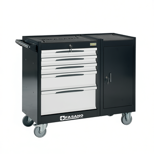 Fasano <b>Tools</b> 5 Drawer <b>Rolling</b> <b>Tool</b> Cabinet With Door And Lock For Auto Repair - Product Image 2