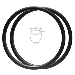 Llantas de grava de carbono ultraligeras 32mm de ancho Tubeless Ready 700c All Road Carbon Hoop - Product Image 1