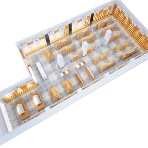 جديد تصميم إطار فولاذي و Soild رف عرض من الخشب ل MINISO التجزئة متجر البسيطة مارت - Product Image 5