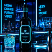 Étiquette de bouteille LED personnalisée, étanche, avec impression de marque d'alcool, vente en gros d'usine Longstargift