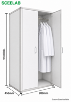 Meubles de laboratoire SCEELAB, casier en aluminium et bois avec compartiment à chaussures en option, pour l'école, l'hôpital, l'industrie cosmétique