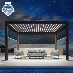 Sistema de Motor con pantalla lateral de Metal para <span class=keywords><strong>jardín</strong></span>, Gazebo de aluminio para exteriores, pérgola, venta al por mayor de fábrica - Product Image 3