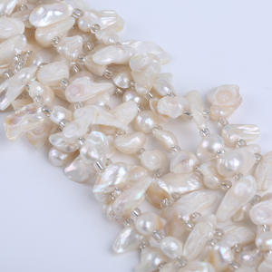 Cuentas Sueltas de Perlas Naturales de Agua Dulce de 18 cm y 8-12 mm, Forma Irregular, para Pulseras, Manualidades, con Orificio para Colgar, Adhesivas, Semiterminadas - Product Image 3