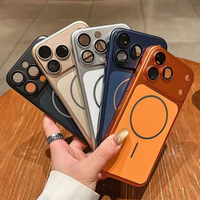 Casing Ponsel Magnetik Kaca Buram AG Warna Asli untuk iPhone 17 Air 16 15 Pro Max 14 13, Mendukung Pengisian Daya Nirkabel, Pelindung Lensa