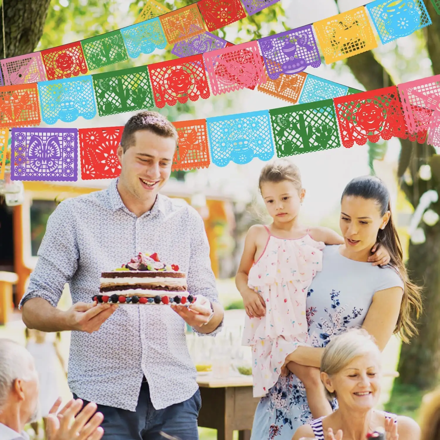 Pancarta mexicana larga, 12 grandes suministros de plástico para Fiesta, Fiesta temática mexicana