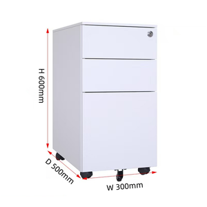 Top Vente Pas Cher Armoire Mobile Piédestal En Métal À 3 Tiroirs Avec Bord Rond - Product Image 3