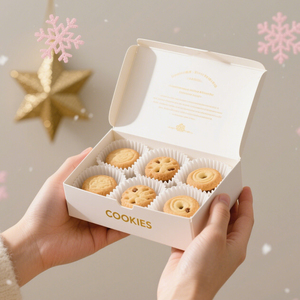 Caja de Papel Personalizada de Lujo Biodegradable para Galletas Grandes, Macarons, Dulces de Panadería, Reciclada, para Empaque de Galletas y Donas con Logotipo - Product Image 1