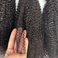 Cheveux humains 100% vierges Remy cambodgiens Afro Kinky Bulk 16 pouces 50g 4c bouclés crépus pour extensions mini-tresses/dreadlocks/tresses/locs