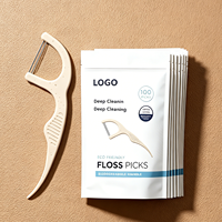 Fil dentaire à la menthe en sachet, respectueux de l'environnement, pour nettoyer entre les dents, personnalisation acceptée