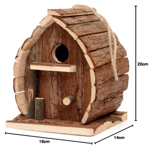 Nichoir rustique FSC pour oiseaux, maison suspendue, résistant aux intempéries, idéal pour toute taille, jardin, extérieur, arbre, nichoir en bois - Product Image 2