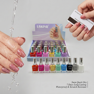 15ml Air Dry <b>Nail</b> <b>Polish</b> <b>Set</b> 24 Colors Glossy Matte Dual Finish Low Odor Water-Based Formula Salon Wholesale OEM Private Label - Product Image 6
