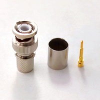 Câble coaxial RG8 pour antenne audio 50 ohms, étanche, avec connecteur BNC mâle à sertir pour CCTV