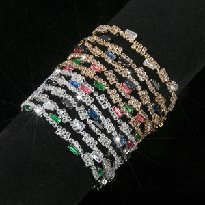 Nouvel Arrivage : Ensemble de Bracelets en Alliage avec Chaîne à Griffes, <span class=keywords><strong>Strass</strong></span> Romains de Luxe, <span class=keywords><strong>Bracelet</strong></span> Tennis en Cristal et <span class=keywords><strong>Bracelet</strong></span> Brillant à <span class=keywords><strong>Strass</strong></span> Colorés - Product Image 2