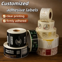 Étiquettes autocollantes rondes transparentes en vinyle, fabriquées sur mesure, imperméables, disponibles en tailles de 20 à 50 mm ou plus, commande personnalisée acceptée