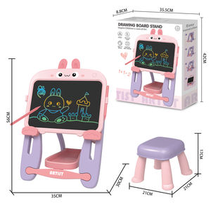 Table de <span class=keywords><strong>dessin</strong></span> et d'écriture éducative pour enfants avec chaise, motifs lapin, <span class=keywords><strong>chat</strong></span>, dinosaure – Jouet artistique pour l'école - Product Image 2