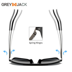 Lunettes de soleil unisexes Greyjack, monture noire en TR métal, verres TAC, protection UV400, type 3, pour la mode, les activités de plein air, la conduite et le cyclisme - Product Image 4