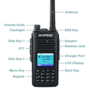 <span class=keywords><strong>Radio</strong></span> numérique analogique VHF UHF double mode 5W Baofeng DM-1702 avec GPS compatible Motorola Dual Time Slot Tier 1&2 DMR Walkie-Talkie - Product Image 3